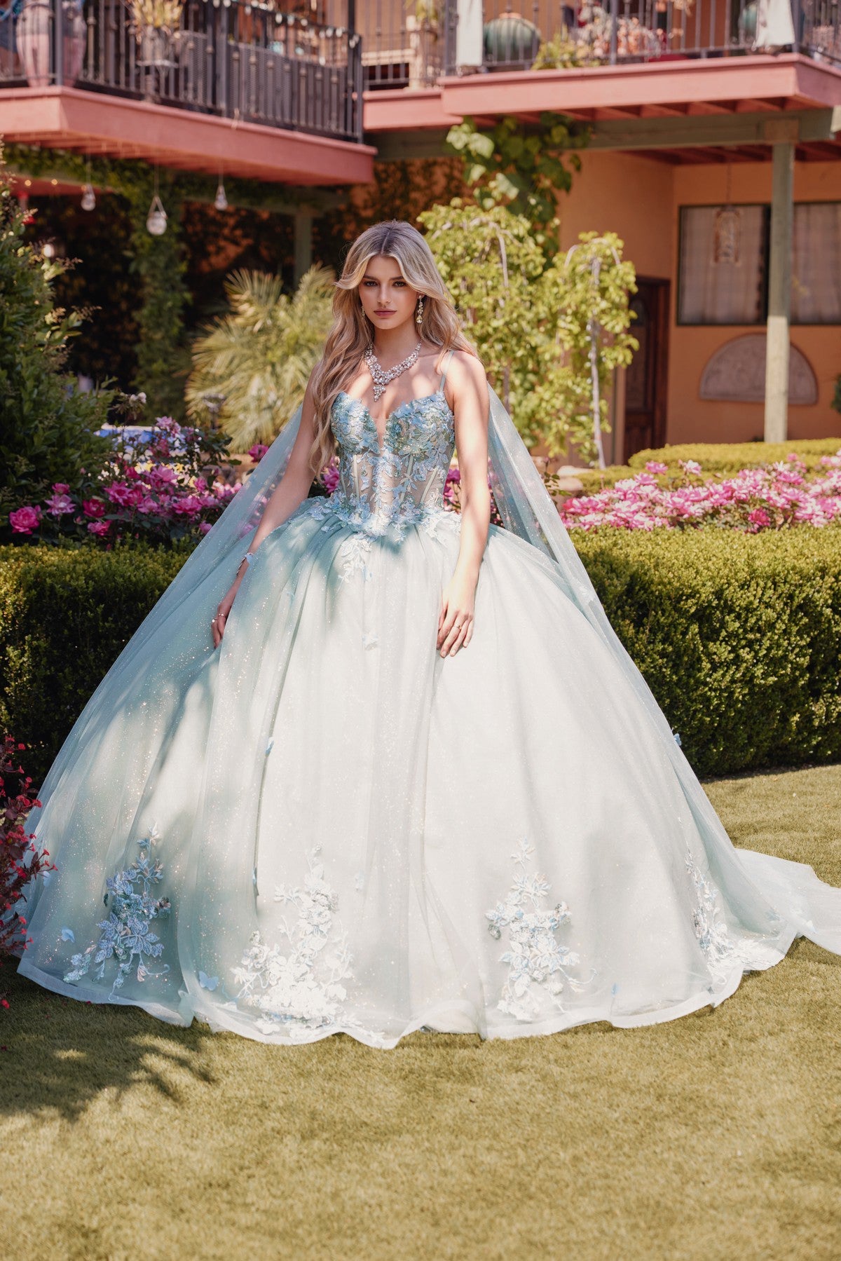 Embellished Lace Applique Tulle Ball Gown Quinceañera Princess JTJT1466H