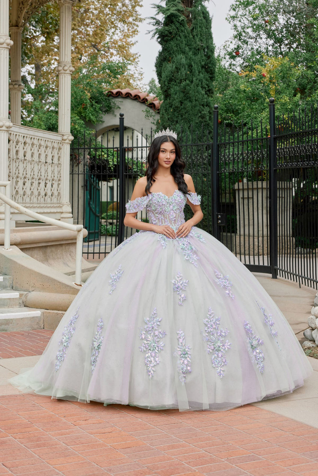 Embellished Lace Applique Tulle Ball Gown Quinceañera Princess JTJT1479J