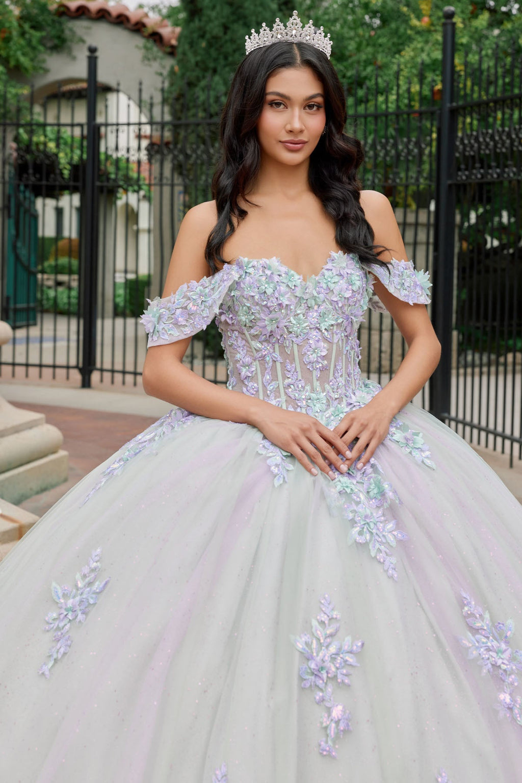 Embellished Lace Applique Tulle Ball Gown Quinceañera Princess JTJT1479J