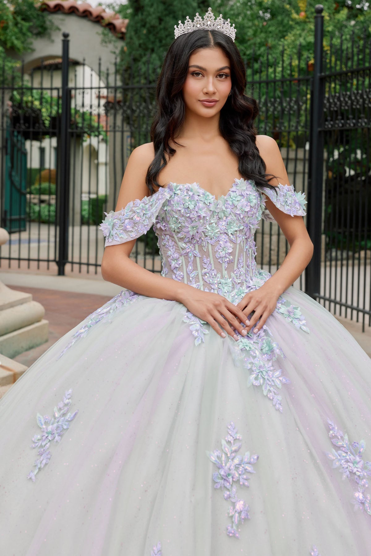 Embellished Lace Applique Tulle Ball Gown Quinceañera Princess JTJT1479J