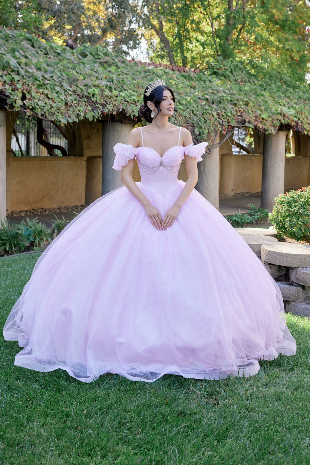 Embellished Lace Applique Tulle Ball Gown Quinceañera Princess JTJT1487H