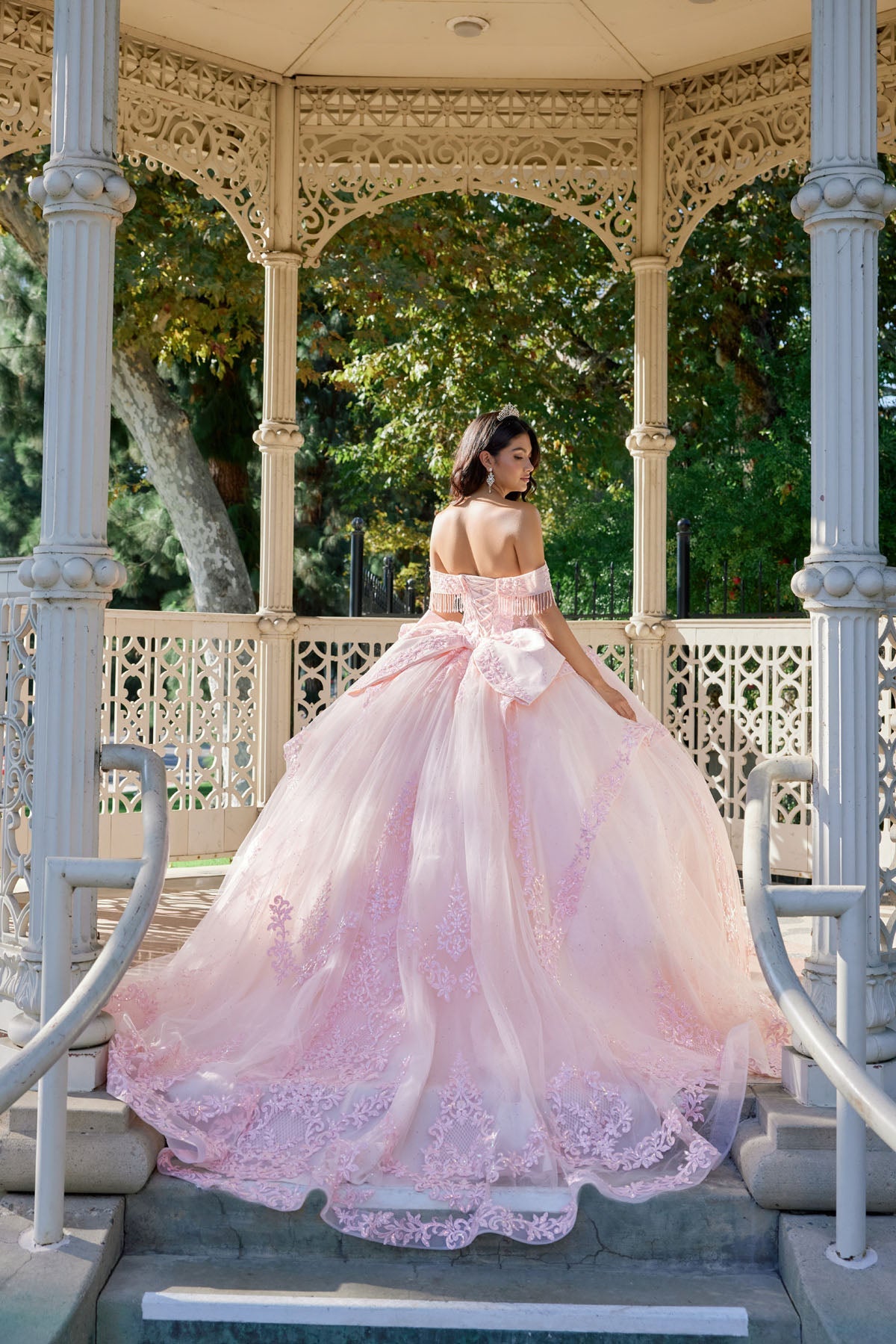 Strapless Ball Gown with Floral Lace Appliqué Quinceañera JTJT1503J