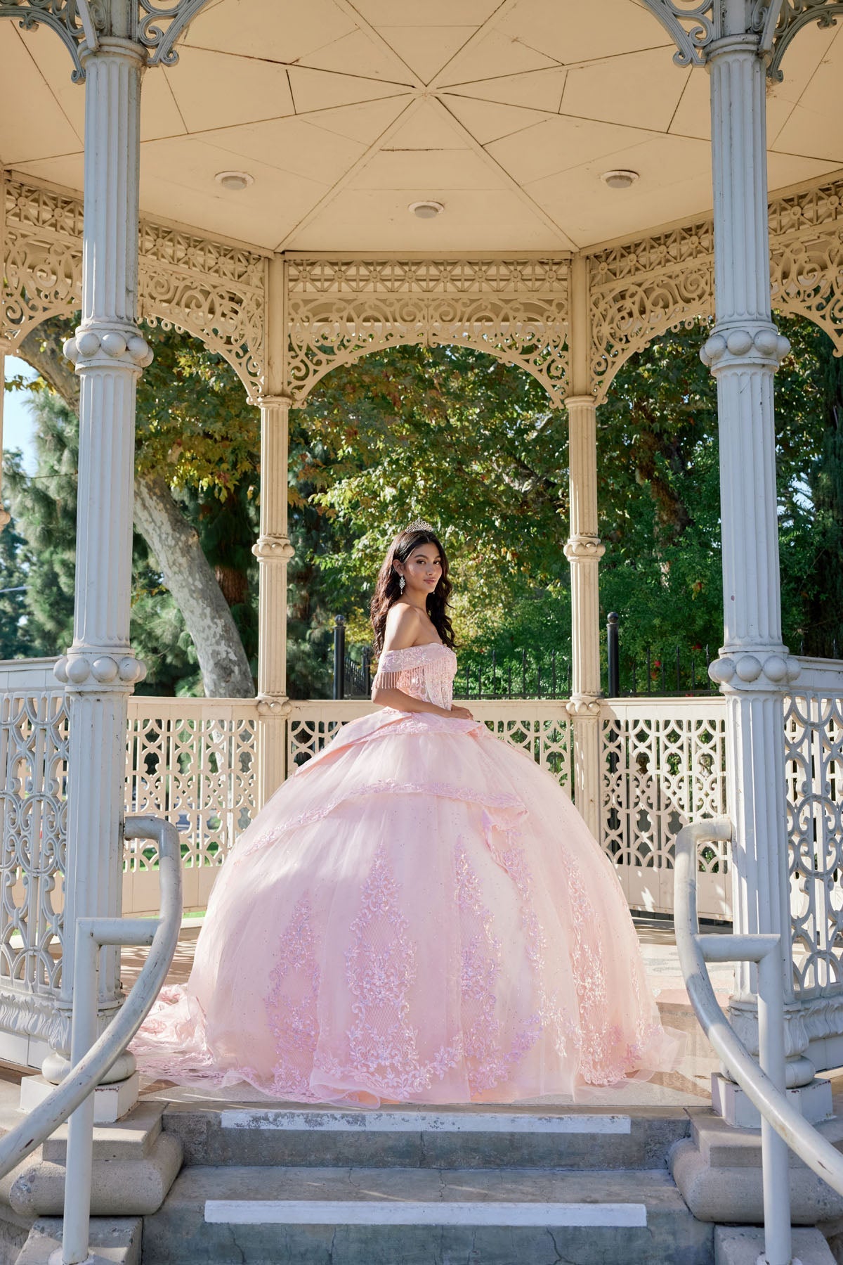 Strapless Ball Gown with Floral Lace Appliqué Quinceañera JTJT1503J