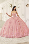 STRAPLESS QUINCEANERA BALL GOWN WITH REMOVABLE CAPLET CD15723