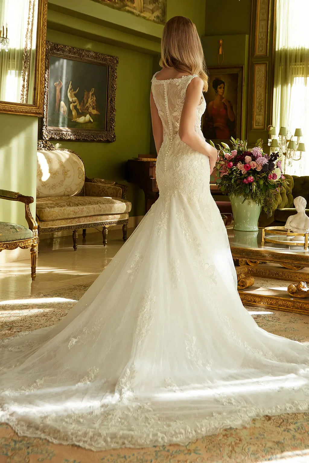 Sleeveless, Mermaid Silhouette Wedding Dress-1