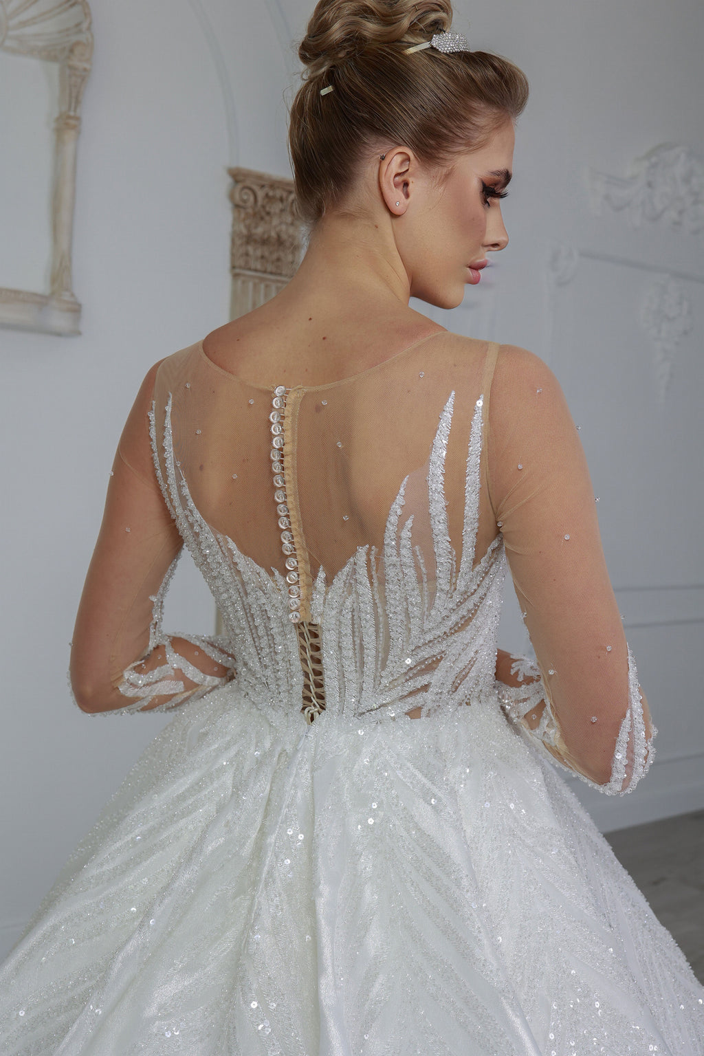 Yaprak a line wedding dress