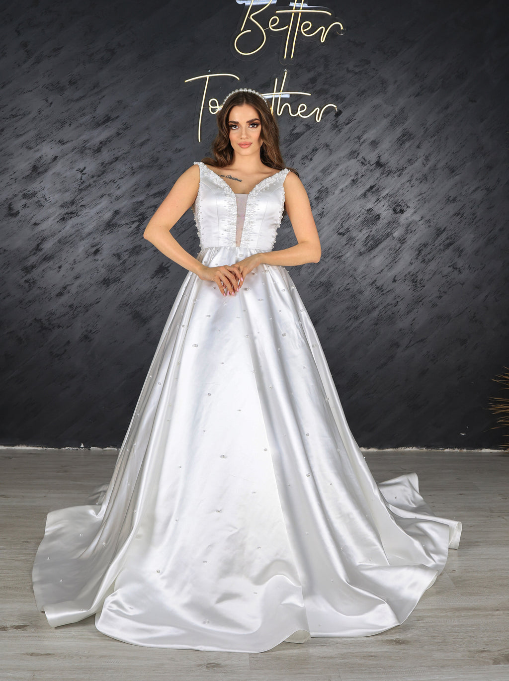 Sima narrow skirt a line wedding dress