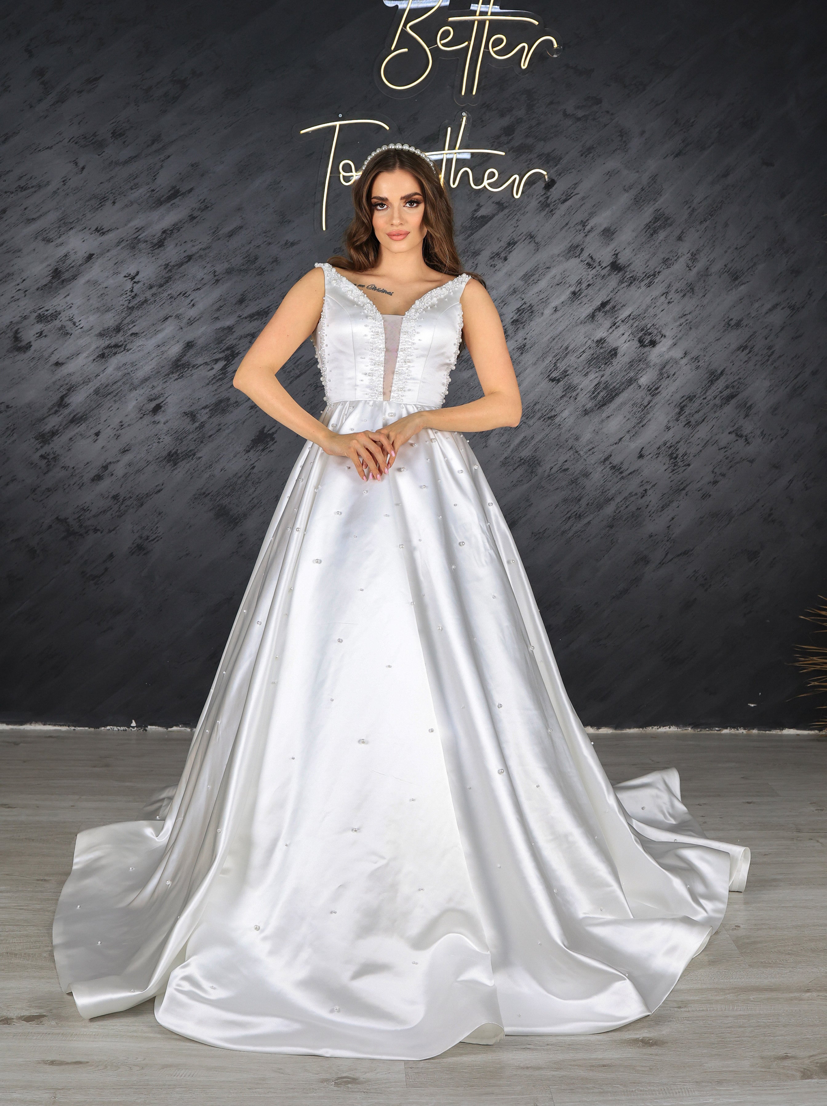 Sima narrow skirt a line wedding dress