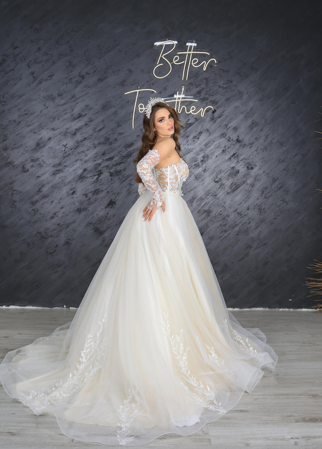 Karye narrow skirt a line wedding dress