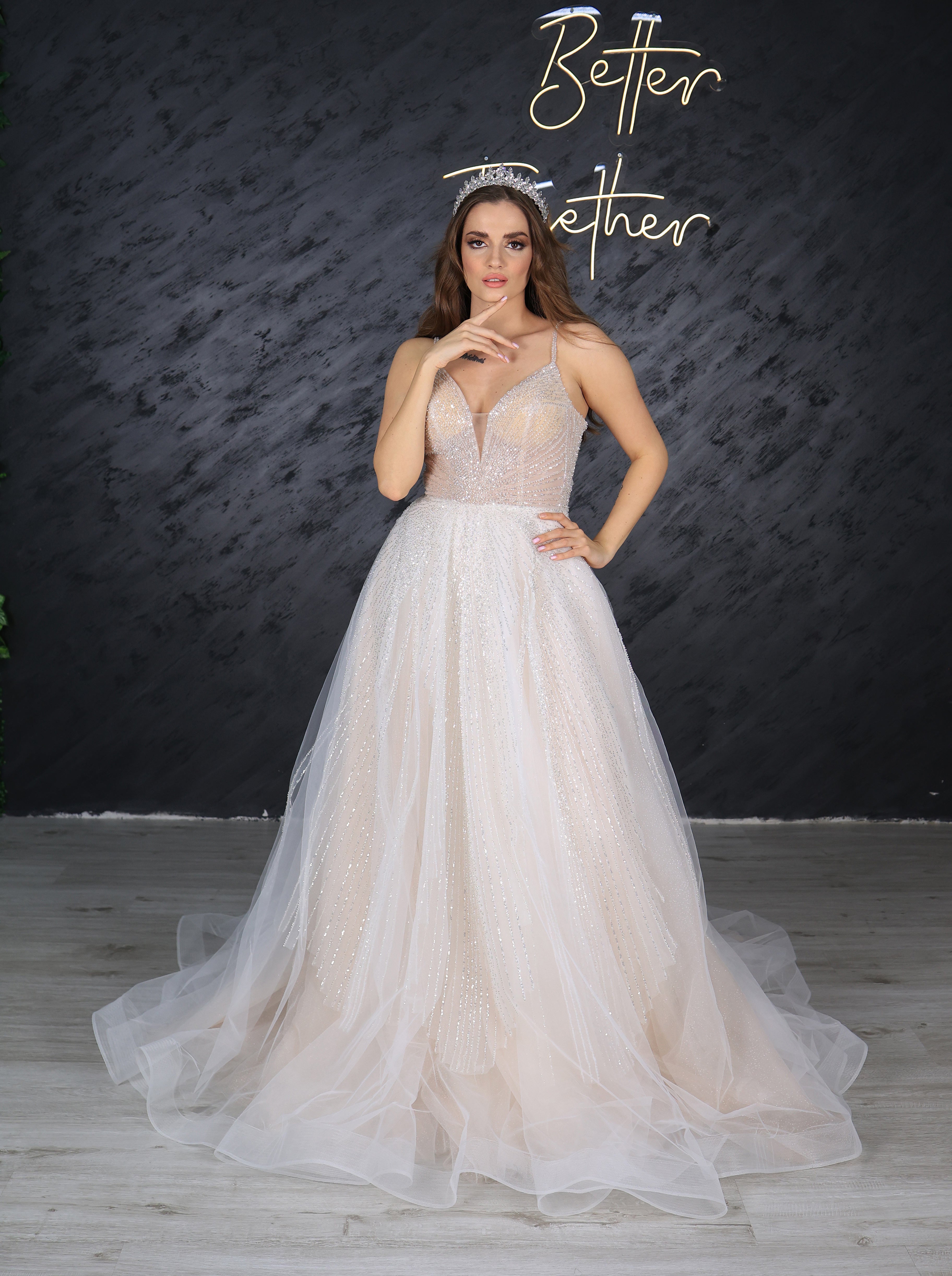 Parla narrow skirt a line wedding dress