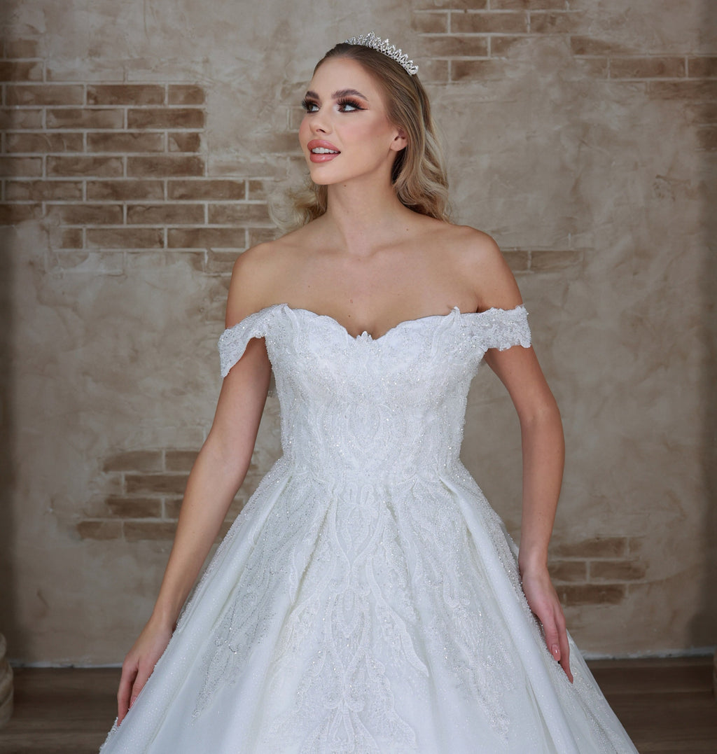 Meva a line wedding dress