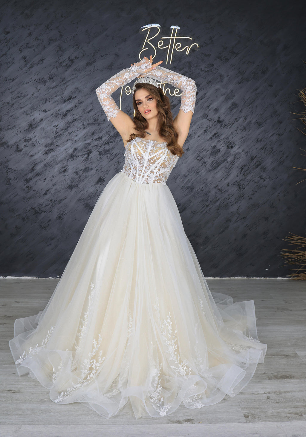 Karye narrow skirt a line wedding dress