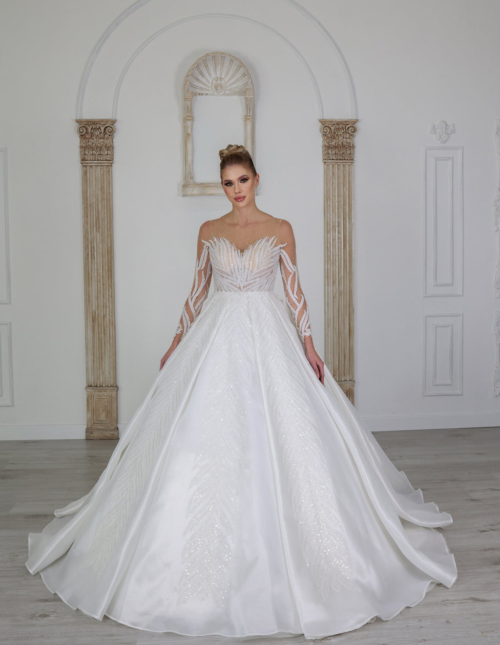 Yaprak a line wedding dress
