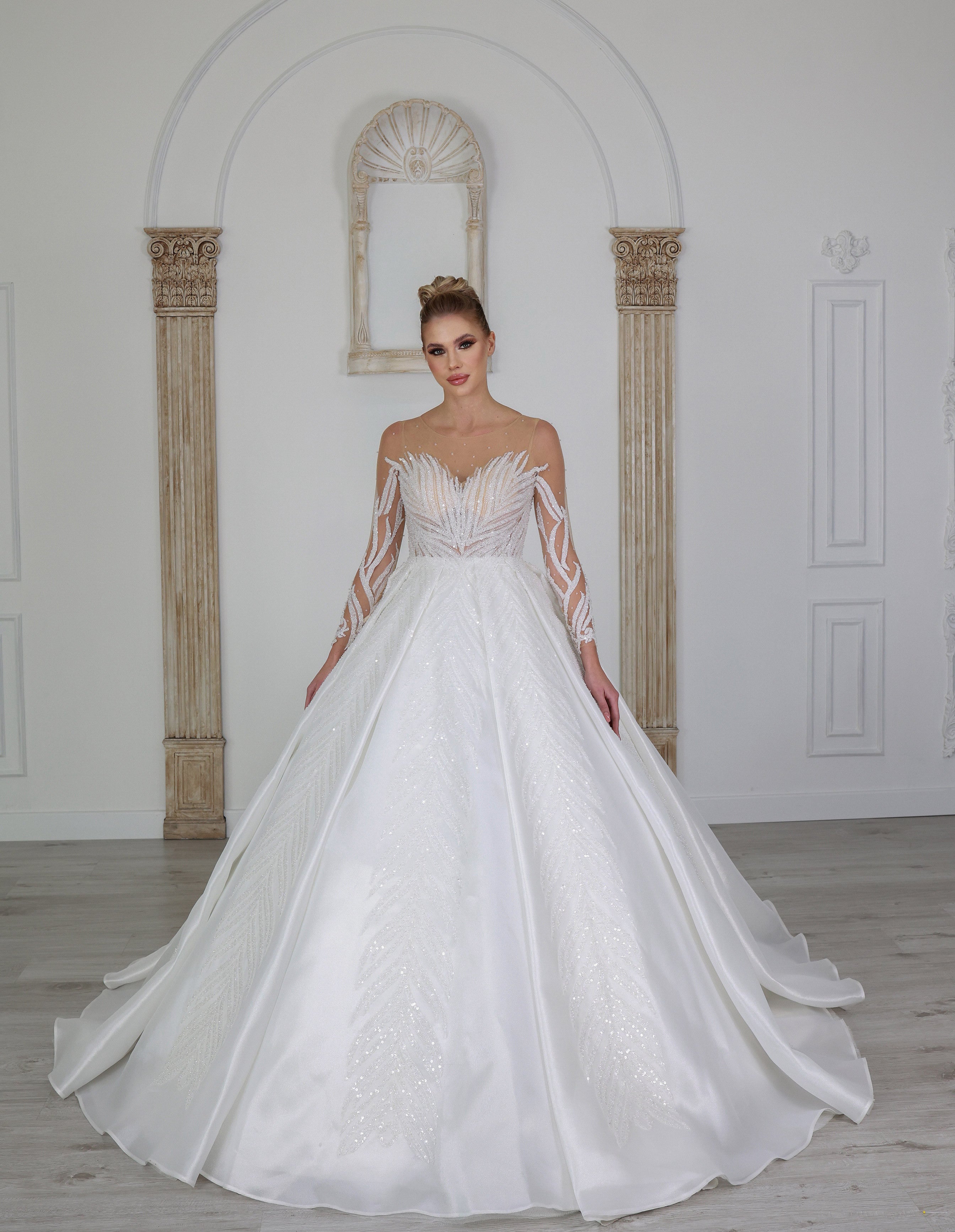 Yaprak a line wedding dress