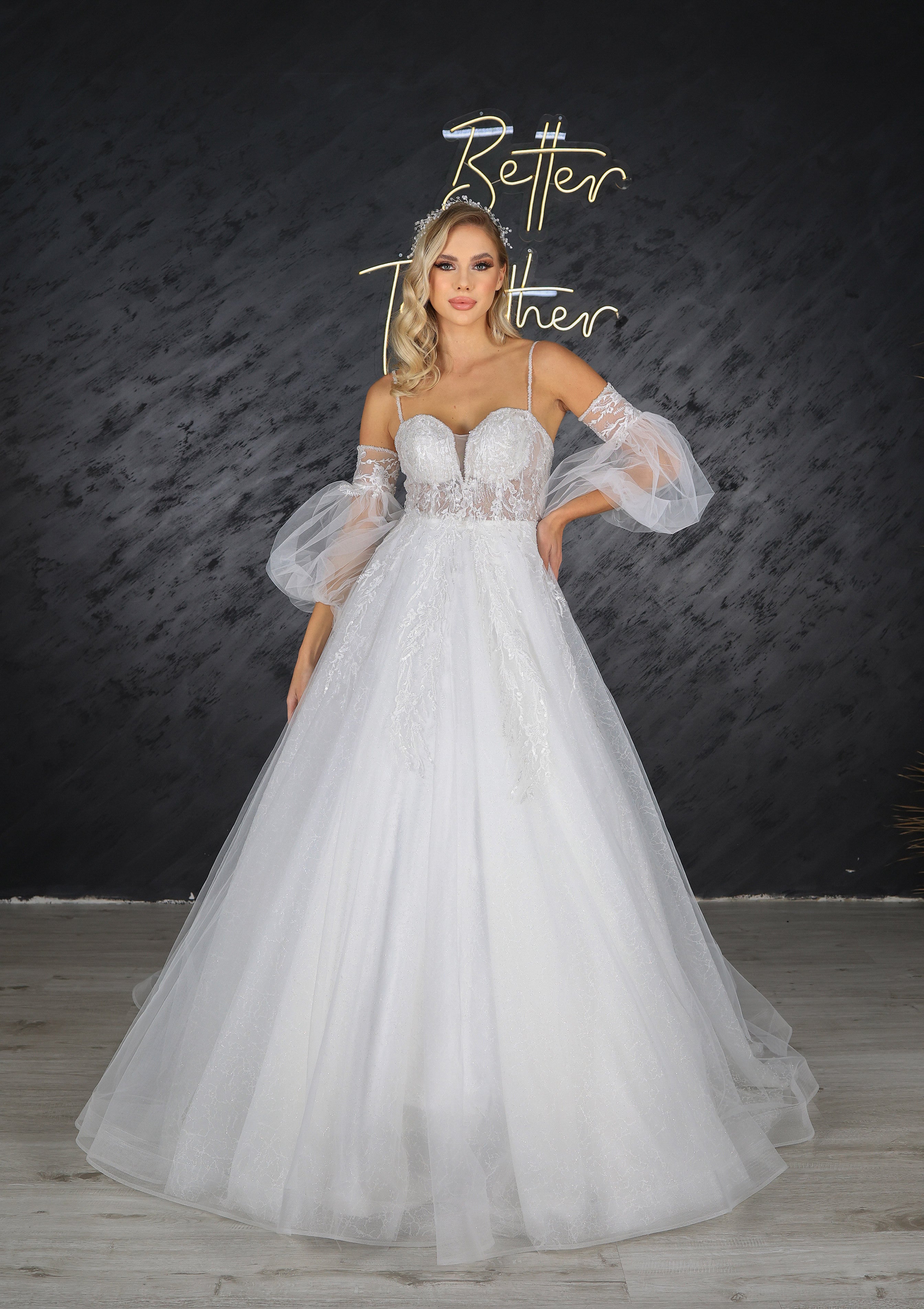 Edna narrow skirt a line wedding dress