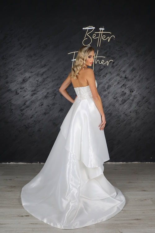 Alvin Column Wedding Dress with Skirt