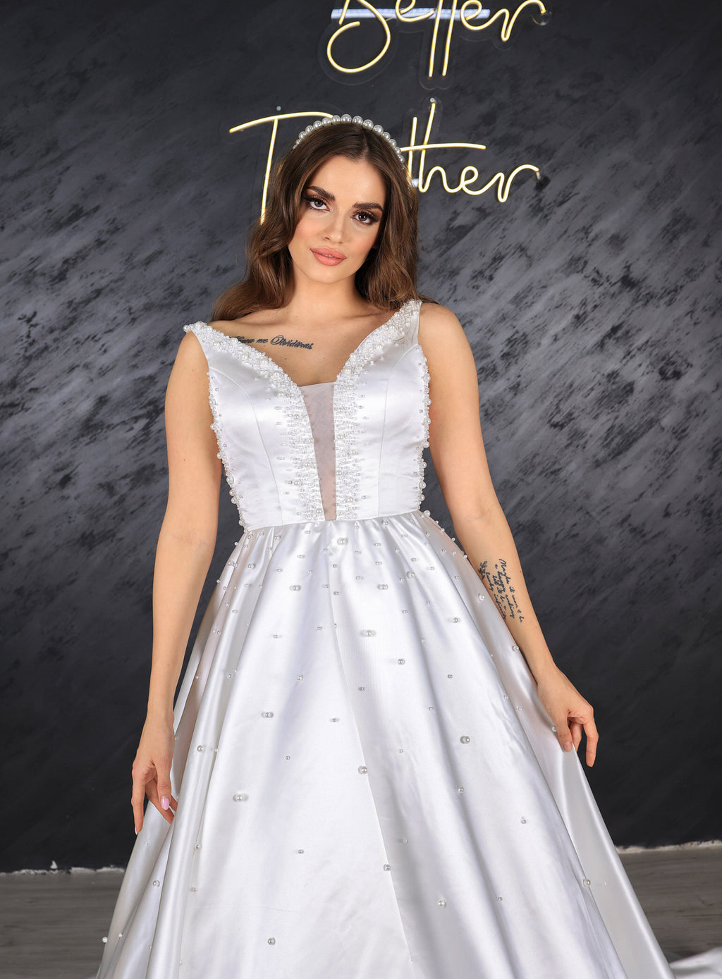 Sima narrow skirt a line wedding dress