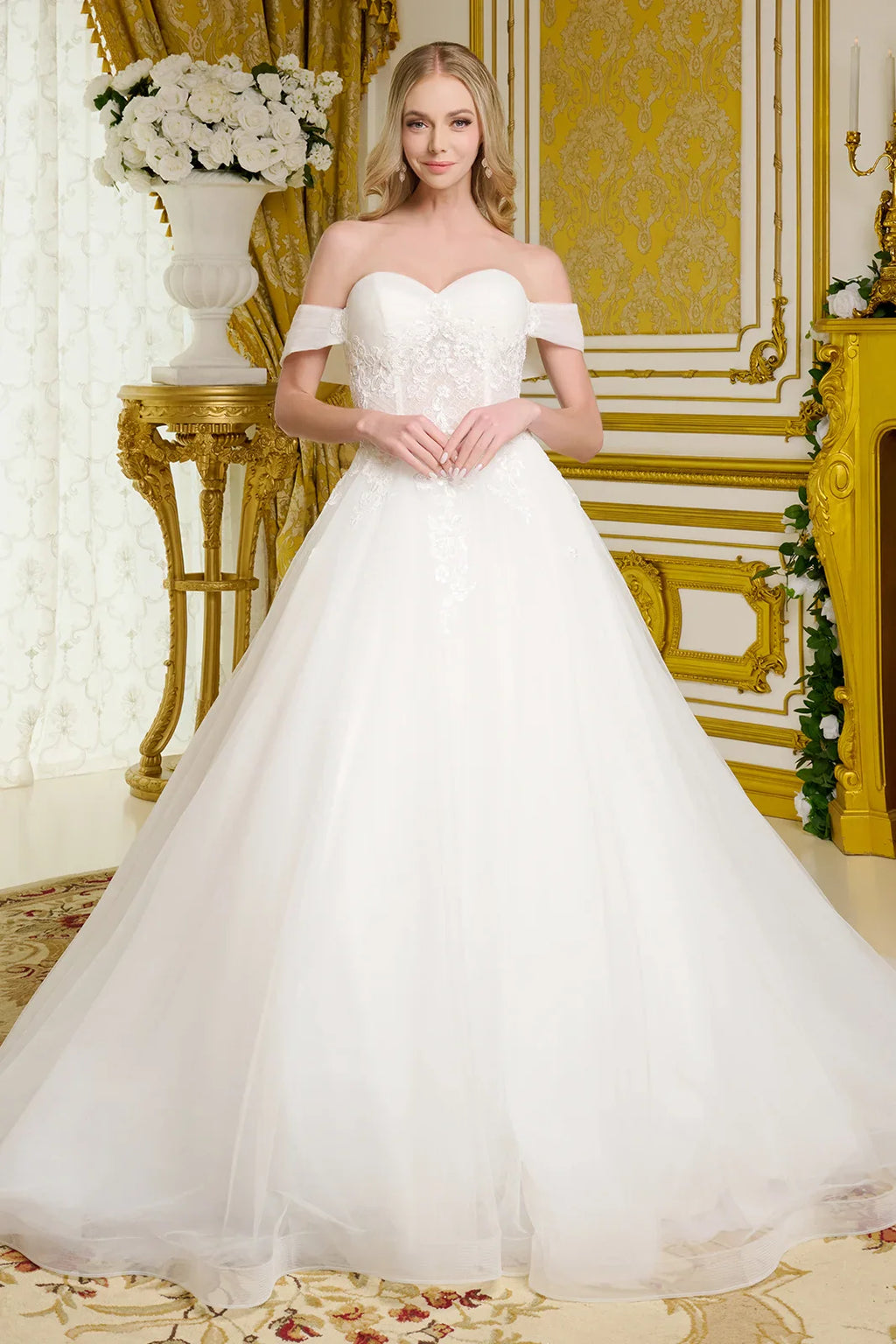 Wedding Gown A Voluminous A-Line Silhouette, With Shimmering Beads, Intricate Embroidery, And Sequins-0
