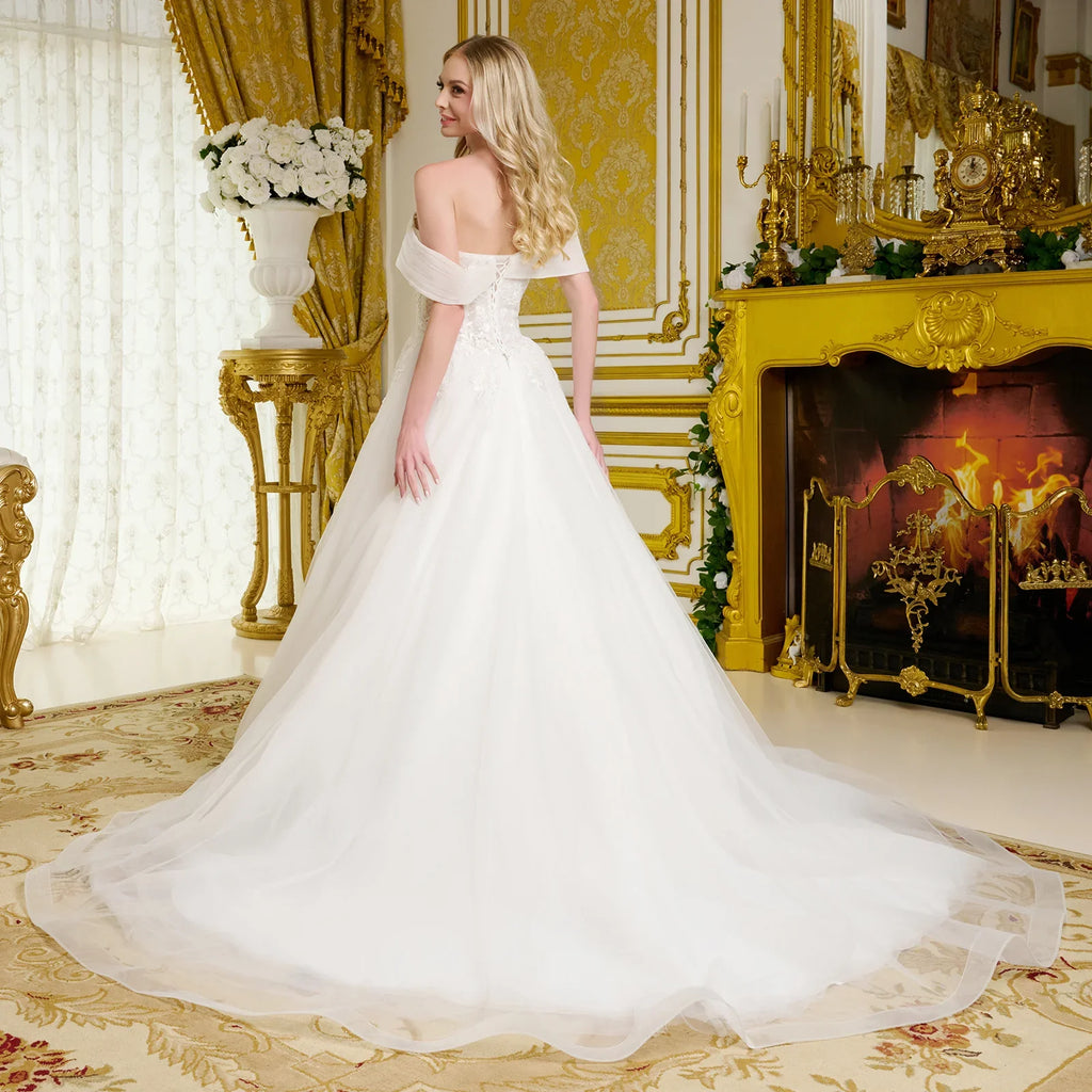 Wedding Gown A Voluminous A-Line Silhouette, With Shimmering Beads, Intricate Embroidery, And Sequins-2