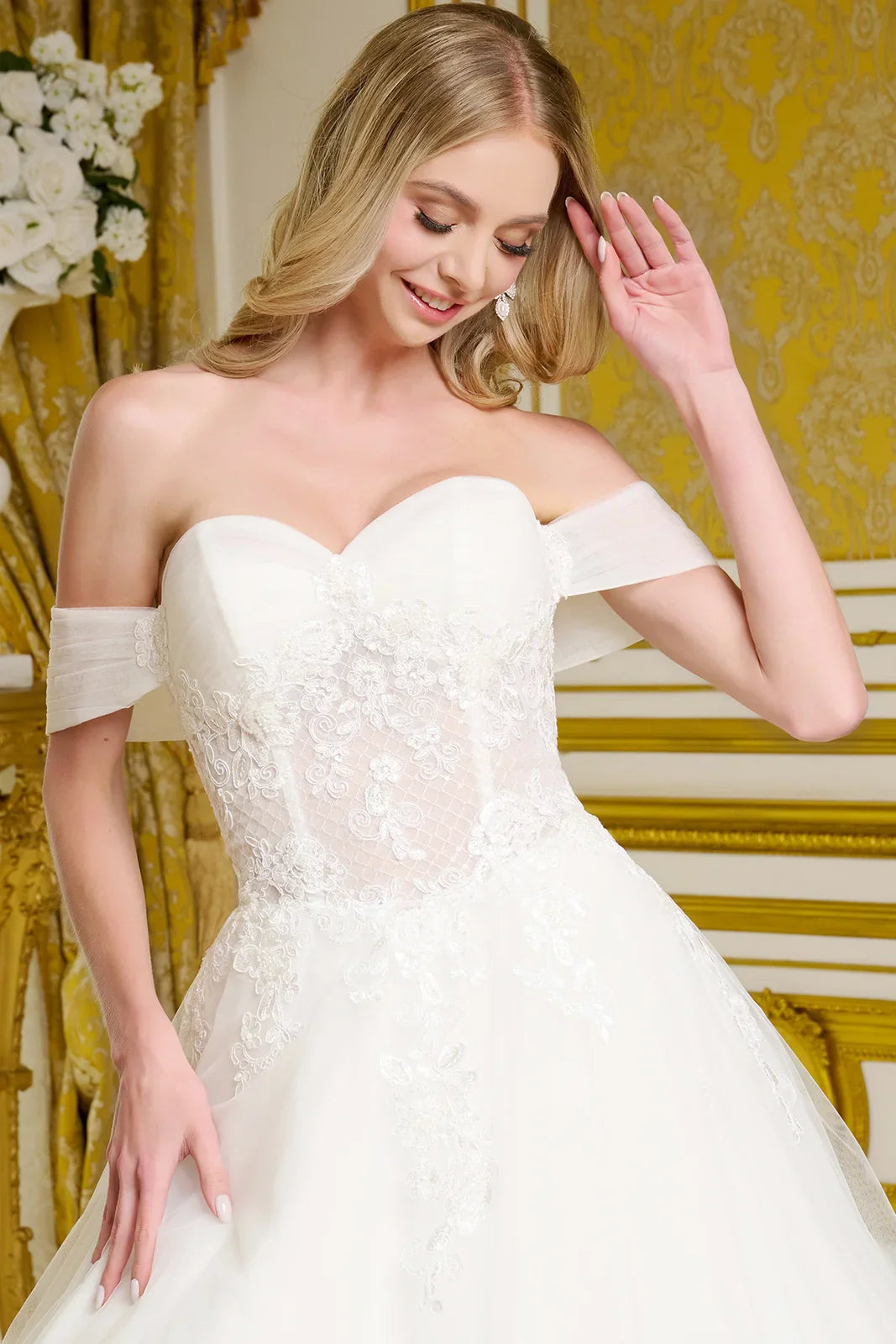 Wedding Gown A Voluminous A-Line Silhouette, With Shimmering Beads, Intricate Embroidery, And Sequins-3