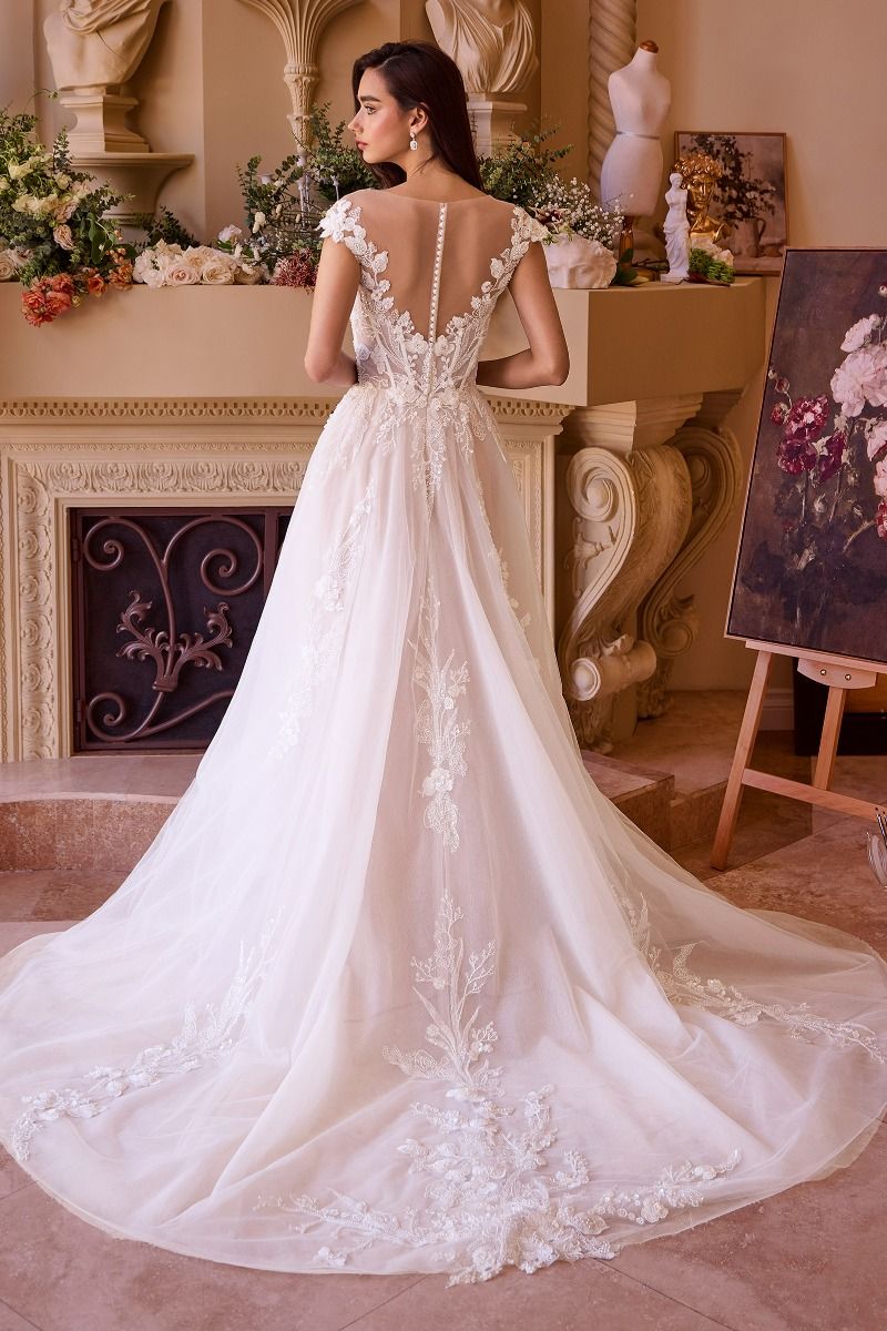 Cap Sleeve Bridal Ball Gown-1