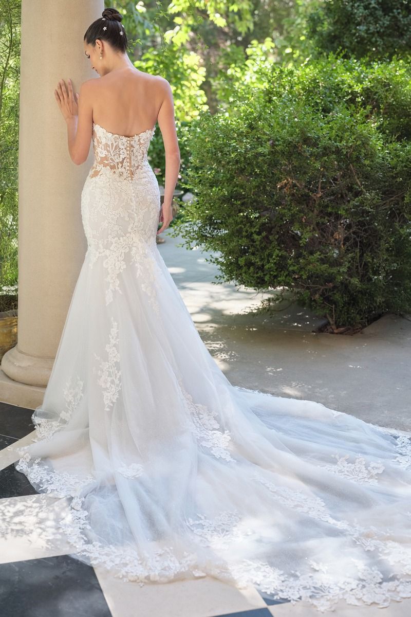 Elegant Embellished Formal Long Mermaid Wedding Gown Detailed CDWL065